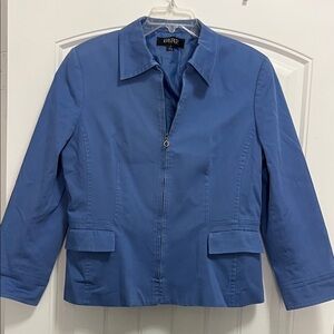 Kasper Women's Cornflower Blue Zip-Front Utility Jacket